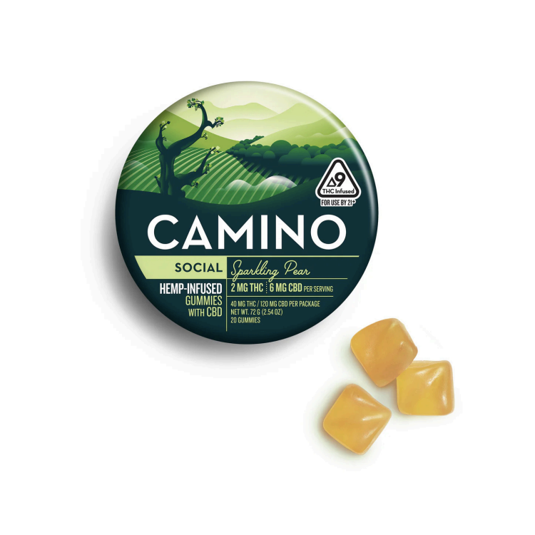 Camino Gummies 40mg THC, 120mg CBD 20 Ct / Sparkling Pear